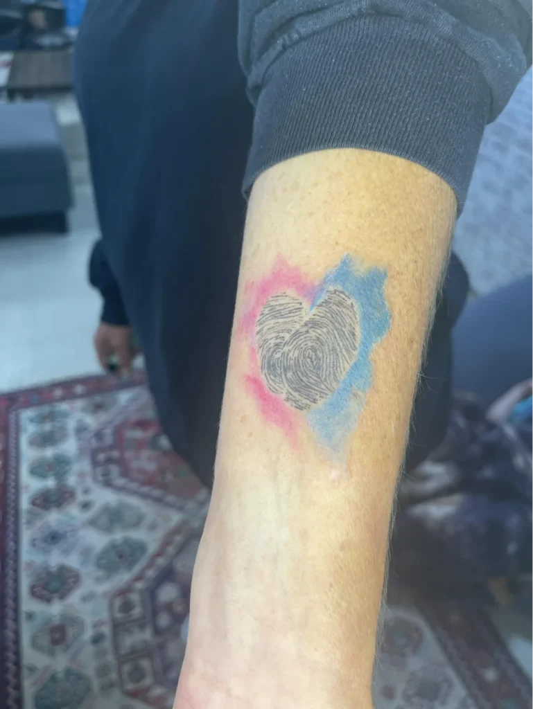 baby thumbprint memorial tattoo in denham springs la