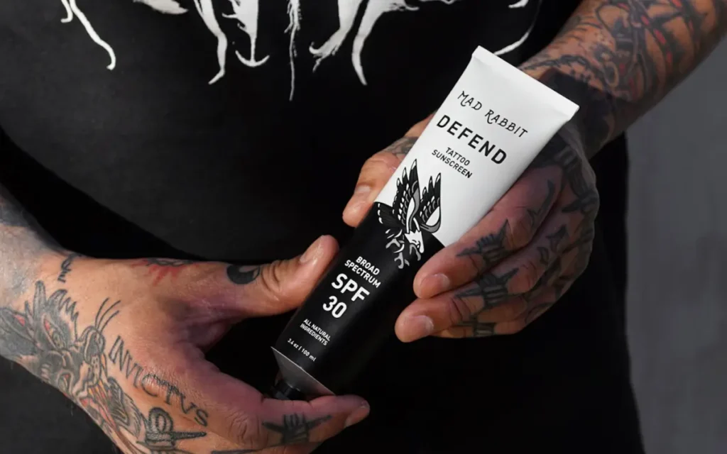 mad rabbit defent sunscreen for tattoos