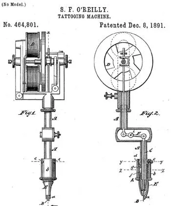 patent of first oreilly tattoo gun